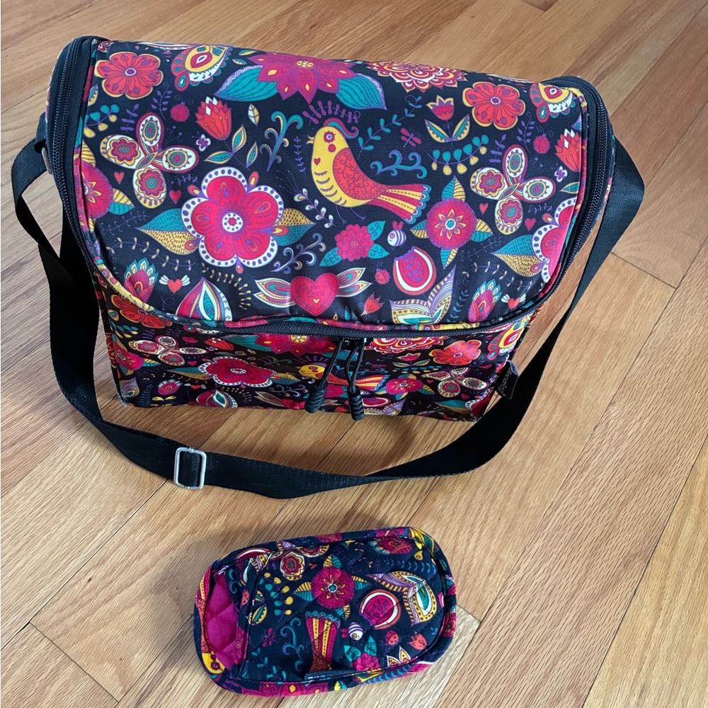 BocaBag Floral Patterned Women's Lunch Bag and Eyeglasses case Set
